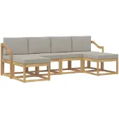 vidaXL Buiten bank set 6 st Wit en Lichtgrijs