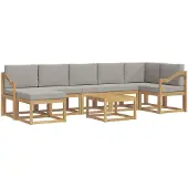vidaXL Buiten bank set 8 st Wit en Lichtgrijs