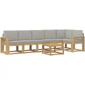 vidaXL Buiten bank set 7 st Wit en Lichtgrijs