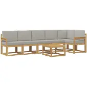 vidaXL Buiten bank set 7 st Wit en Lichtgrijs