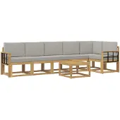 vidaXL Buiten bank set 7 st Wit en Lichtgrijs
