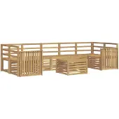 vidaXL Buiten bank set 8 st Wit Massief Acacia Hout
