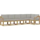 vidaXL Buiten bank set 6 st Wit en Lichtgrijs
