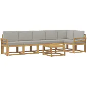 vidaXL Buiten bank set 7 st Wit en Lichtgrijs