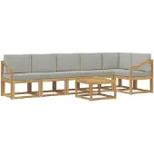 vidaXL Buiten bank set 7 st Wit en Lichtgrijs