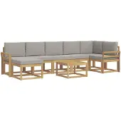 vidaXL Buiten bank set 8 st Wit en Lichtgrijs