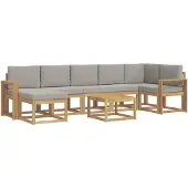 vidaXL Buiten bank set 8 st Wit en Lichtgrijs