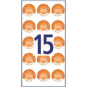 Avery Inspectiestickers 2027-2032, oranje, 20 mm diameter