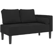 vidaXL Chaise longue met kussens fluweel zwart