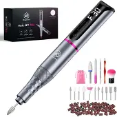 Beeperfect Draadloze Elektrische Nagelvijl Pro Edition - Nagelfrees - Manicure en Pedicure set - Oplaadbaar - 11 Bitjes en 60 Schuurrolletjes - 30.000RPM