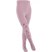 Falke Little Flowers dun gedessineerd katoen panty kinderen roze - maat 110-116