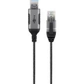 Goobay USB-A naar RJ45 LAN kabel | Slimline | USB3.0 | CAT6 | zwart | 15 meter