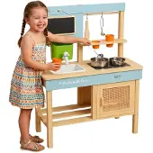ClassicWorld houten buitenkeuken speelkeuken met accessoires 7-delig.