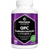 Vitamaze GmbH Vitamaze OPC-druivenpitextract, hoog gedoseerd + vitamine C capsules, 180 capsules