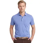 Brax Poloshirt blauw gemêleerd katoen