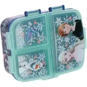 Stor Disney's Frozen Kinderlunchbox – Broodtrommel met 4 vakken voor kinderen vanaf 4 jaar - Vaatwasserbestendig & BPA-vrij - Donkerblauw/Turquoise