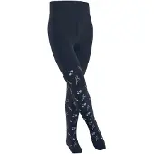 Falke Little Flowers dun gedessineerd katoen panty kinderen blauw - maat 134-146
