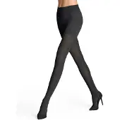 Falke Damen Fable Estate gedessineerd wol panty dames black - maat 3000