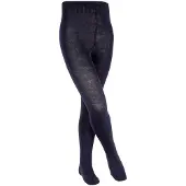 Falke Comfort Wool dik eenkleurig wol panty kinderen blauw - maat 152-164