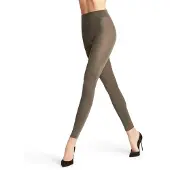 Falke Softmerino eenkleurig wol katoen legging dames groen - maat 44-46