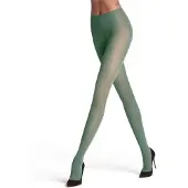 Falke Matt Deluxe eenkleurig materiaal transparant 30 DEN panty dames groen - maat L
