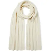 Falke Scarf in Rib sneldrogend warm kasjmier wintersjaal unisex wit - maat ONESIZE