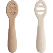 Mushie Bestekset 2 Lepels | Natural / Shifting Sand