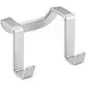 Metaltex - Dubbele haak - Handdoekhaak - Theedoekhouder - Handdoekrek - Inclusief beschermdoppen - Zilvergrijs - 6x4cm