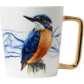 Heinen Delfts Blauw Mok Ijsvogel D 8,5 H 9,5 Cm