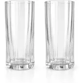 Bavary Mevaz – drinkglazen – Luno – geribbeld – 456 ml – set van 2 – vaatwasmachinebestendig