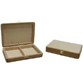HOT Games houten speelkaarten kist - opbergdoos voor 2 decks kaarten - beuken- en essenhout