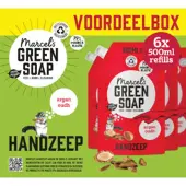 Marcel's Green Soap Handzeep Navulling Voordeelbox Argan & Oudh 6 x 500 ml