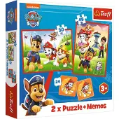 Trefl Psia Ekipa in Actie PAW Patrol 2-in-1 Puzzel- en Memoryset - 78 stukjes - Vanaf 3 jaar