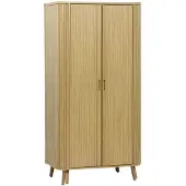 Sweeek Scandinavische kledingkast met 2 schuifdeuren 90cm Naturel