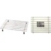 Excellent houseware Pannenonderzetter - 2x stuks - roestvrij staal - 24 x 19 cm - met antislip voetjes