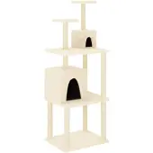 vidaXL Kattenmeubel met sisal krabpalen 167 cm crèmekleurig