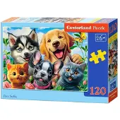 Castorland puzzel 120 stukjes: selfie met dieren