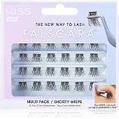 KiSS Falscara Wisp plakwimpers in clusters met knoopje Shorty 24 st