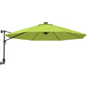 vidaXL Wandparasol met LEDs 290 cm appelgroen