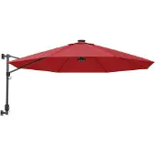 vidaXL Wandparasol met LEDs 290 cm felrood