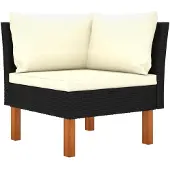 vidaXL Tuinbank poly rattan en massief eucalyptushout