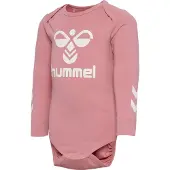 Hummel Romper l/s - hmlMarie - Dusty Rose m. Logo - - 74 - Rompers Lange Mouw
