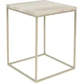Zuiver Stray Bijzettafel Vierkant 35x35 cm Marmer| Metaal Grijs