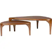 Zuiver Salontafel Isla Coffee Table Walnut Set of 2