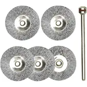 Proxxon schuurborstels, staal, 22 mm, 5 stuks + 1 houder