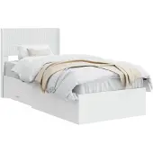 vidaXL Bedframe met opbergruimte en hoofdbord Wit 90 x 190 cm