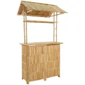 vidaXL Buitenbarmeubel, naturel, 115 x 95 x 214 cm, bamboe