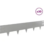 vidaXL Gazonrand 30 st 100 x 20 cm Staal Zilverkleurig
