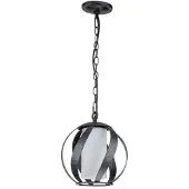QUOIZEL Hanglamp Blacksmith, dimbaar, zwart, Hal, metaal, hanglamp