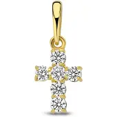 Marie-Celeste Marie Celeste hanger kruis zirkonia 8,5 mm - Goud